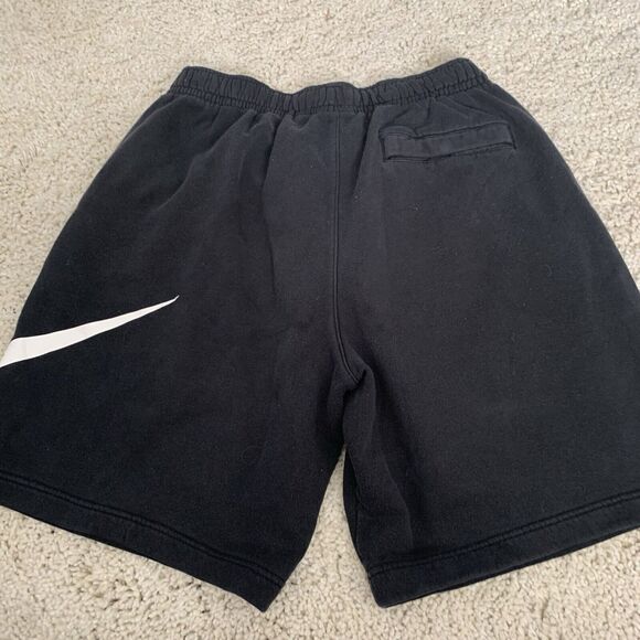 NIKE Sweat Shorts Mens Sz Medium Black BV2721 Big Swoosh Logo Pockets Cotton - Picture 5 of 5
